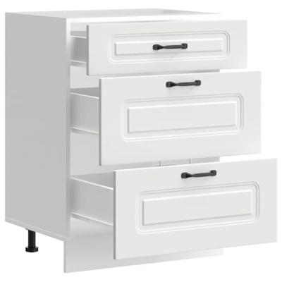 Keuken onderkast Kalmar bewerkt hout wit Keuken onderkast Kalmar bewerkt hout wit