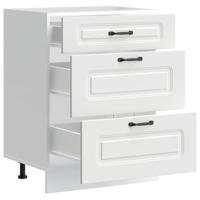 Keuken onderkast Kalmar bewerkt hout wit - thumbnail