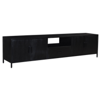 Livingfurn TV-meubel 'Kala' 220cm Mangohout, kleur zwart - thumbnail