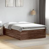 Bedframe bewerkt hout bruin eikenkleur 140x200 cm - thumbnail