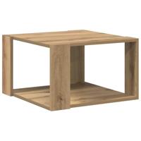Salontafel artisanaal eikenkleurig 51.5 x 51.5 x 30 cm - thumbnail