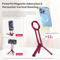 Ulanzi MA30 Mini Smartphone-statief Magnetisch Karabijn Rood - thumbnail