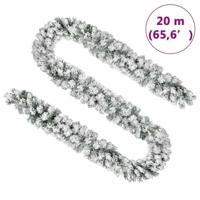 Kerstslinger met sneeuw 20 m PVC groen - thumbnail
