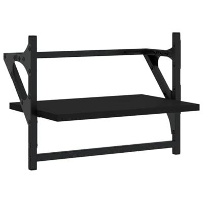 Wandschappen met stangen 2 st 40x25x30 cm zwart - thumbnail