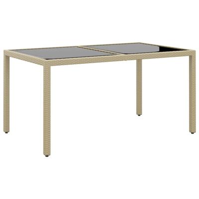 5-delige Tuinset poly rattan en gehard glas beige - thumbnail