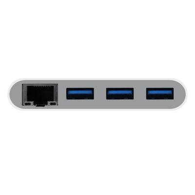 Macally UCHUB3GB USB-C naar 3-poort USB-A en 1-poort Gigabit Ethernet-adapter voor MacBook, MacBook Pro