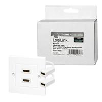 LogiLink AH0015 HDMI Adapter [1x HDMI-bus - 2x HDMI-bus] Wit - thumbnail