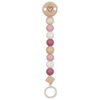 Goki houten fopspeenketting hart roze - thumbnail