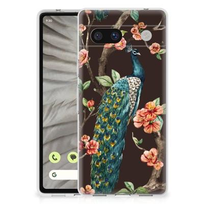 Google Pixel 7A | TPU Hoesje | Pauw met Bloemen