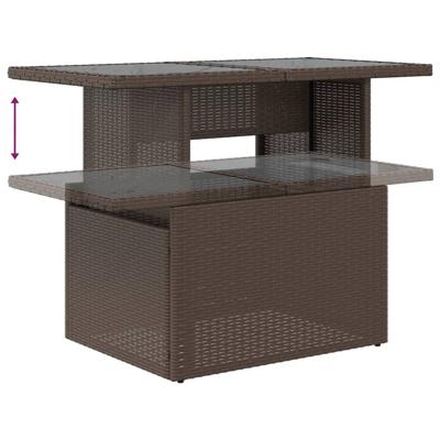 6-delige Loungeset met kussens poly rattan bruin - thumbnail