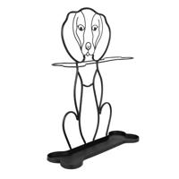 Clayre & Eef Paraplubak Hond 58 cm Zwart Ijzer Parapluhouder - thumbnail