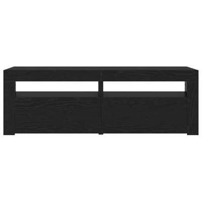 Tv-meubel met LED 120x35x40 cm bewerkt hout zwart eiken
