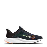 Nike Quest 3 hardloopschoenen donkerblauw/oranje-zwart-limegroen - thumbnail