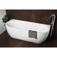 Halfvrijstaand Bad Luca Sanitair Primo 180x80x58 cm Acryl Met Overloop Mat Wit Luca Sanitair - thumbnail