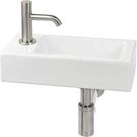 Saqu Trento fontein links 36x18cm glanzend wit - thumbnail