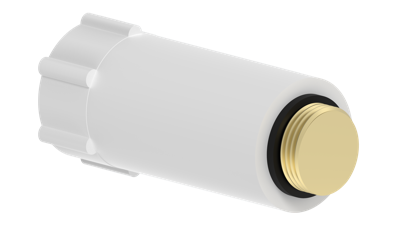Kirchhoff Kunststof constructieplug, wit, 1/2", messing schroefdraad - 989135455