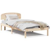 Bedframe met hoofdeinde Bruin 90 x 190 cm Massief grenenhout - thumbnail