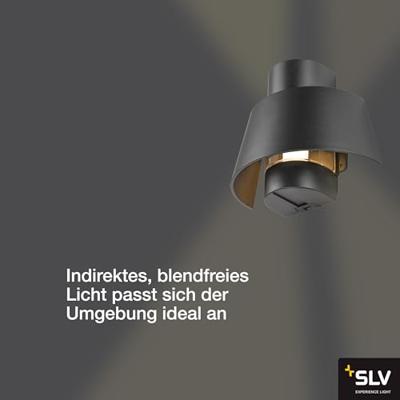 SLV Zwarte muurlampPhotonia 1x E27 - 1007585