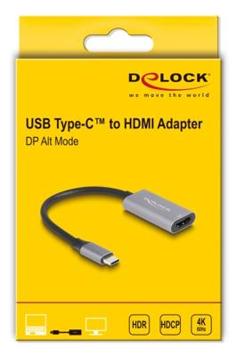 Delock USB 2.0 Adapter [1x USB-C stekker - 1x HDMI-bus] 60020 0.15 m