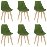 Vidaxl Eetkamerstoelen 6 St Fluweel Lichtgroen - thumbnail
