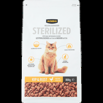 Jumbo Volledig Diervoeder Katten Gesteriliseerd Kip & Rijst 800 g
