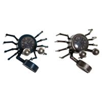 Tafelklok DKD Home Decor Blauw Zilverkleurig Dier Vintage Krab (2 Stuks) - thumbnail