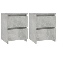 Nachtkastjes 2 st 30x30x40 cm spaanplaat betongrijs - thumbnail