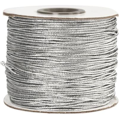 Creativ Company Elastisch koord, dikte 1 mm, zilver, 100 m/ 1 rol