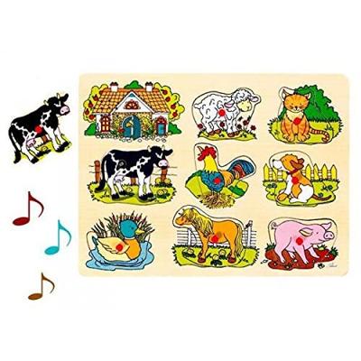 Goki noppenpuzzel boerderijdieren met geluid