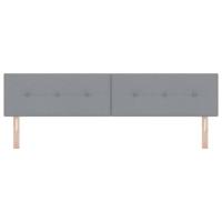 LED-hoofdbord met LED -striplichten Lichtgrijs 200 cm Stof - thumbnail