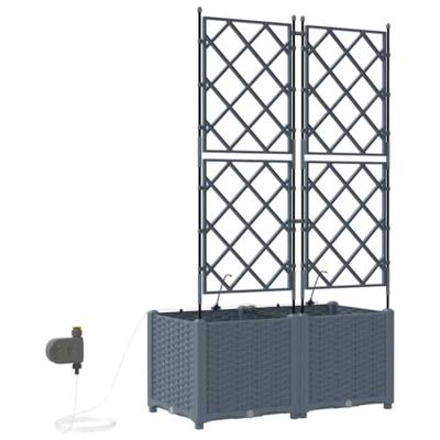 VidaXL Tuin bloempot 2 pcs licht grijs staal
