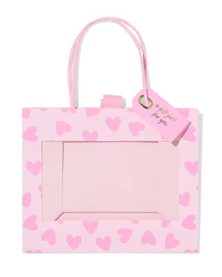HEMA Cadeautas 24x11x20cm hartjes roze