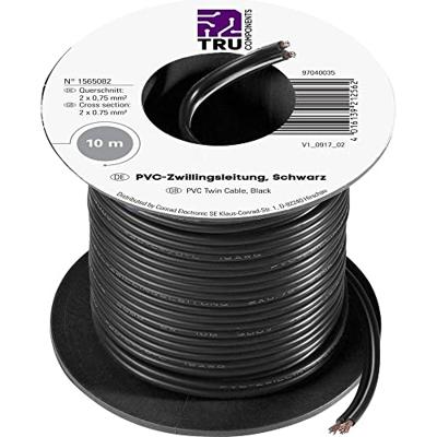 TRU Components Kabelkabel SH1467 1565082 2 x 0,75 mm² zwart 10 m