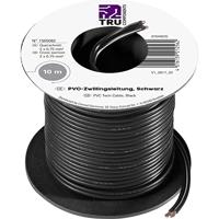 TRU Components Kabelkabel SH1467 1565082 2 x 0,75 mm² zwart 10 m - thumbnail