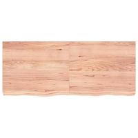 VidaXL Wastafelblad 120x50x(2-6) cm behandeld massief hout lichtbruin - thumbnail
