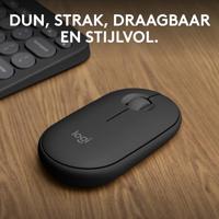 Logitech Pebble Mouse 2 M350s Muis Bluetooth Optisch Grafiet 3 Toetsen 400 dpi, 4000 dpi Geïntegreerd scrollwiel - thumbnail