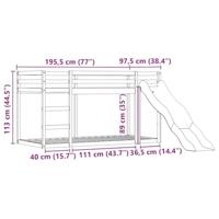 Stapelbed met glijbaan en gordijnen blauw 90x190 cm - thumbnail