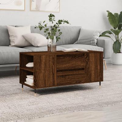 Salontafel 102x44,5x50 cm bewerkt hout bruin eikenkleur