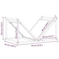 Brandhoutrek 70x43x34,5 cm koudgewalst staal wit - thumbnail
