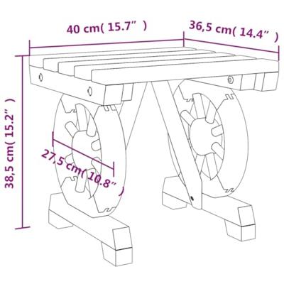 Tuinvoetenbank 40x36,5x38,5 cm massief vurenhout
