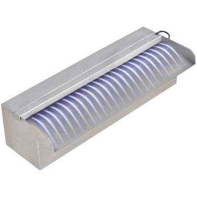 VidaXL Zwembadwaterval met led's rechthoekig 30 cm roestvrij staal VidaXL Zwembadwaterval met led's rechthoekig 30 cm roestvrij staal