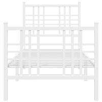 Bedframe met hoofd- en voeteneinde metaal wit 80x200 cm - thumbnail