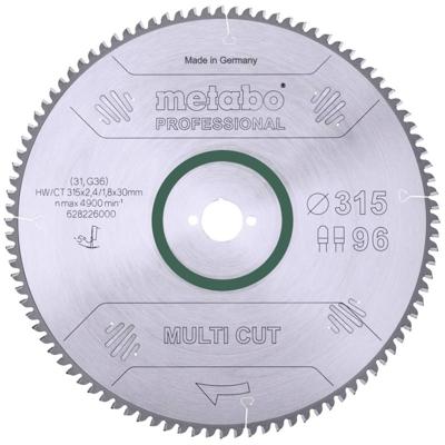 Metabo 628226000 Hardmetalen cirkelzaagblad multi cut HW/CT 315x30 96 FZ/T