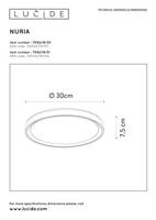 Lucide NURIA - Plafonnière - Ø 30 cm - LED 3 StepDim - 1x18W 2700K - Zwart - thumbnail