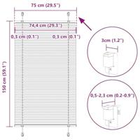 Pliss rolgordijn 75x150 cm stofbreedte 74,4 cm polyester crme - thumbnail