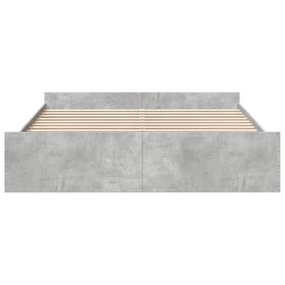 Bedframe met lades bewerkt hout betongrijs 180x200 cm