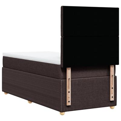 Boxspring met matras stof donkerbruin 90x200 cm - thumbnail