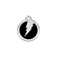 Flash Black roestvrijstalen hondenpenning small/klein dia. 2 cm RedDingo - Reddingo - thumbnail