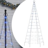 VidaXL Led-kerstboom aan vlaggenmast 200 led's 180 cm blauw - thumbnail