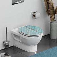MDF High Gloss WC-bril BLUE WOOD met soft-close lange levensduur: extreem onbreekbaar en krasbestendig comfort en functie: geruisloos sluiten dankzij de automatische valrem eenvoudig schoon te m - thumbnail
